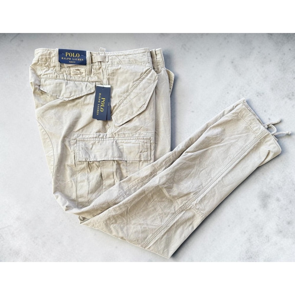 Polo Ralph Lauren Slim Fit Ripstop Canvas Surplus Cargo Pants Men's 38x32 NWT